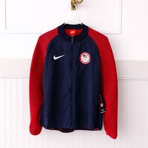 Nike Navy and Red Olympic-Style Track Jacket